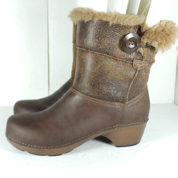 Dansko Women's Stormy EU38 US 7-7.5 Brown Leather Shearling Lined Winter Boots - Picture 2 of 16